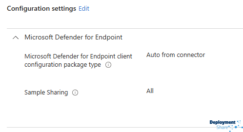 Endpoint Security Detection and Response Settings for Onboarding